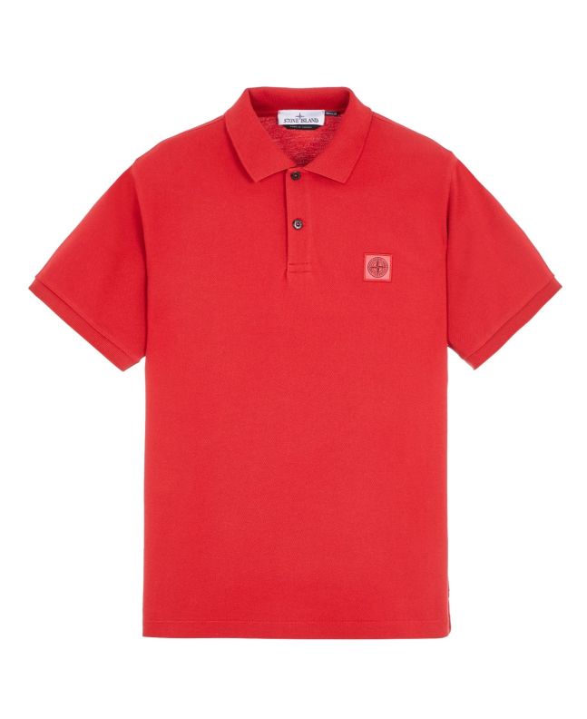 spezial madrid Stone Island 22R39 Cotton Pique Polo Shirt Red