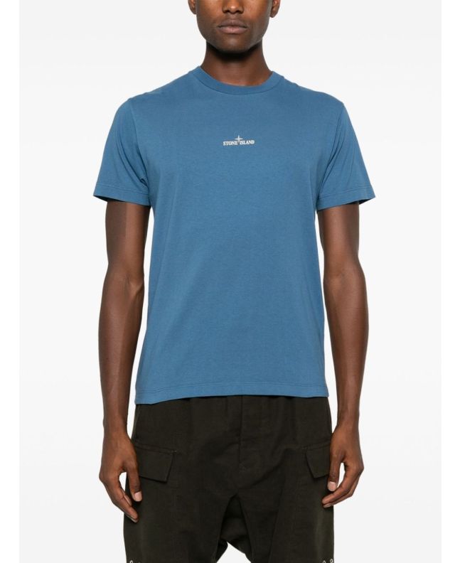 Spezial Madrid Stone Island 2NS81 Badge Back Cotton Jersey Tee Avio Blue