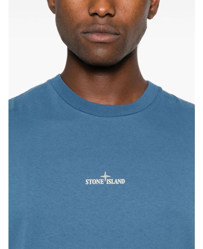 Spezial Madrid Stone Island 2NS81 Badge Back Cotton Jersey Tee Avio Blue