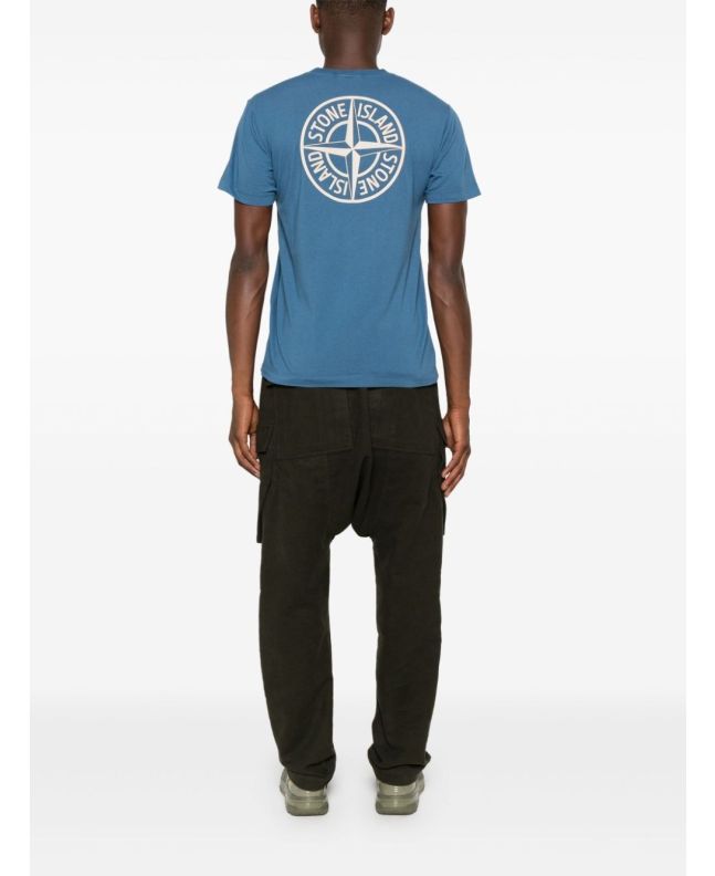 Spezial Madrid Stone Island 2NS81 Badge Back Cotton Jersey Tee Avio Blue