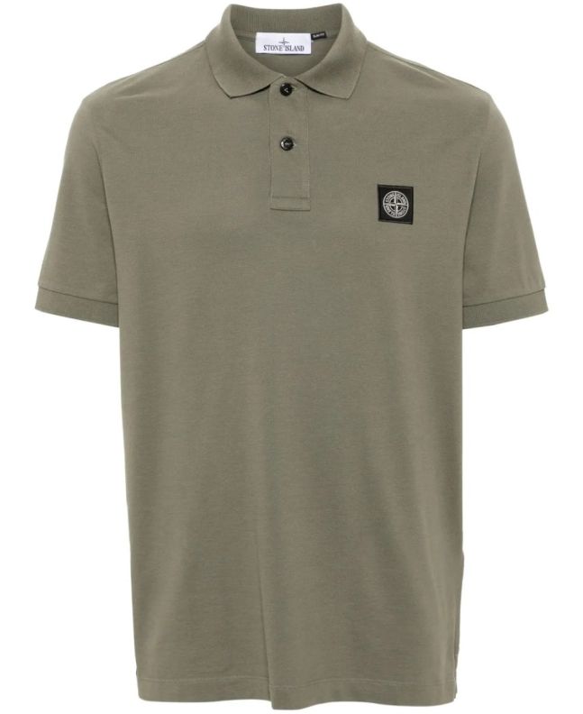 spezial madrid Stone Island 2SC17 Stretch Pique Polo Shirt Olive