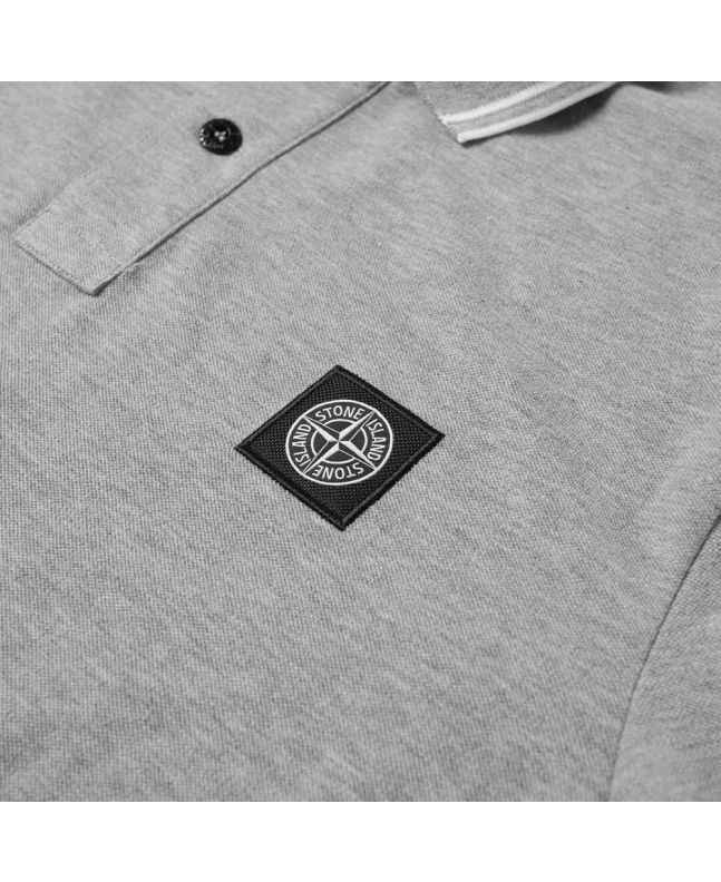 Spezial Madrid Stone Island 2SC18 Patch Program Polo Shirt Dust Melange