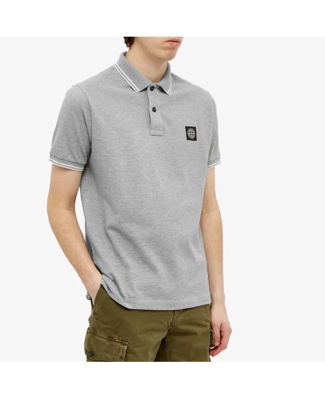 Spezial Madrid Stone Island 2SC18 Patch Program Polo Shirt Dust Melange