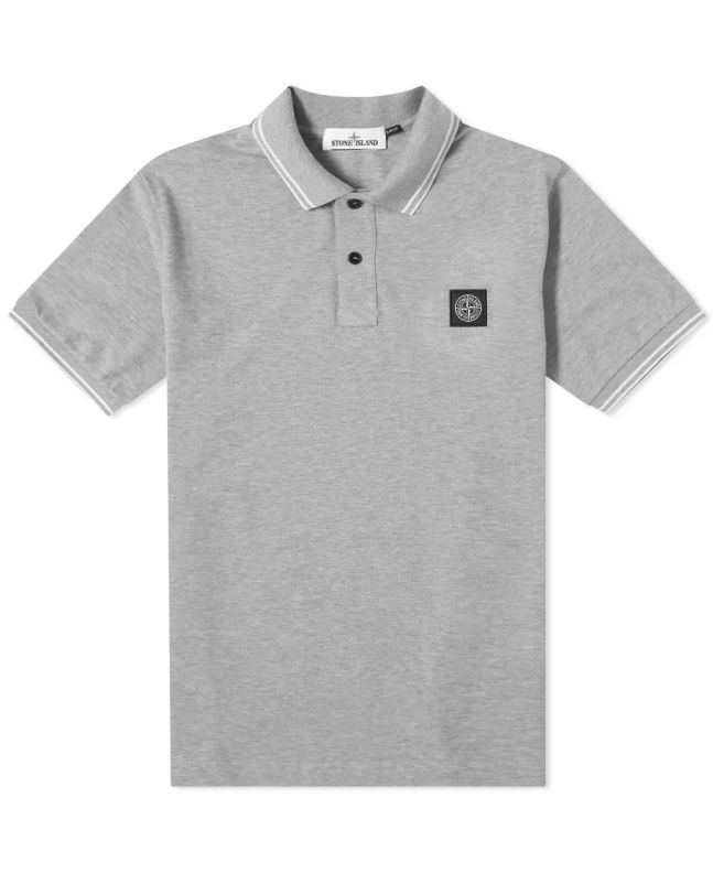 Spezial Madrid Stone Island 2SC18 Patch Program Polo Shirt Dust Melange