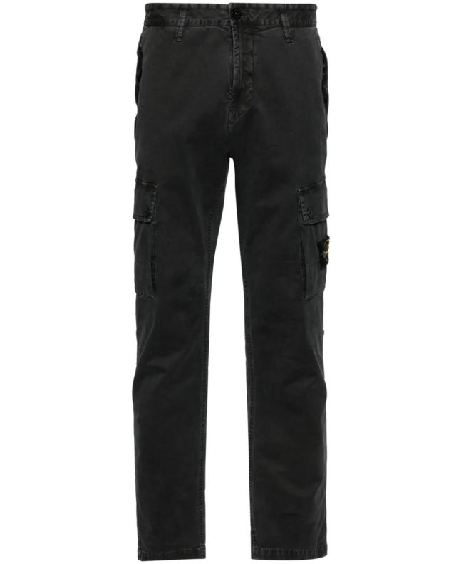 spezial madrid Stone Island 303L1 Stretch Broken Twill Organic Cotton "Old Effect" Cargo Pants Lead Grey