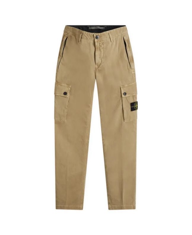 spezial madrid Stone Island 303L1 Stretch Broken Twill Organic Cotton "Old Effect" Cargo Pants Biscuit
