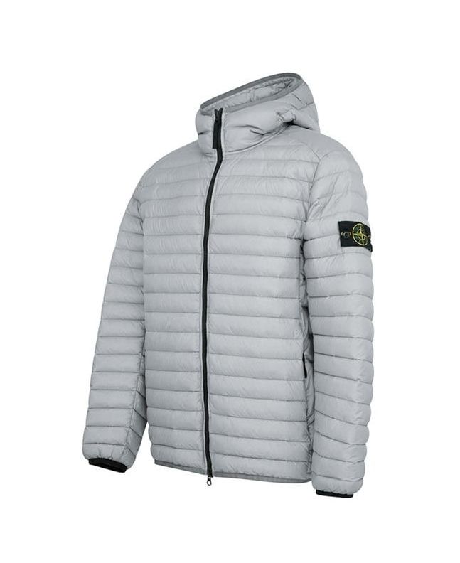 Spezial Madrid Stone Island 40324 Lightweight Hooded Down Jacket Pearl Gray