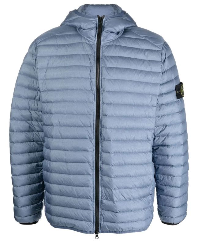 spezial madrid Stone Island 40324 Lightweight Hooded Down Jacket Avio Blue