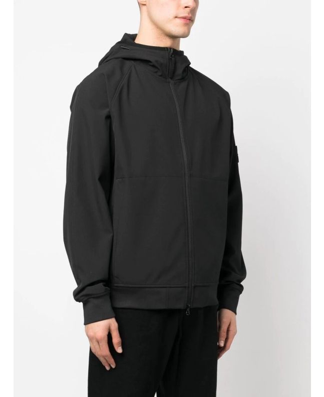 Spezial Madrid Stone Island 40927 Light Soft Shell-R_E.DYE® Recycled Polyester Jacket Black