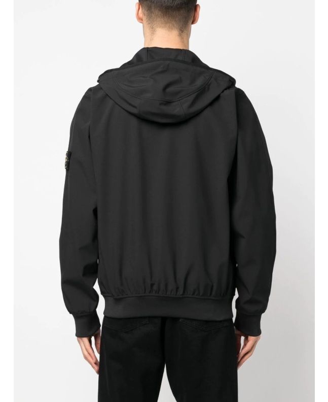 Spezial Madrid Stone Island 40927 Light Soft Shell-R_E.DYE® Recycled Polyester Jacket Black