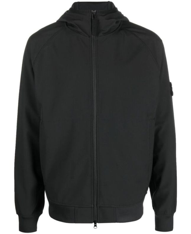 Spezial Madrid Stone Island 40927 Light Soft Shell-R_E.DYE® Recycled Polyester Jacket Black