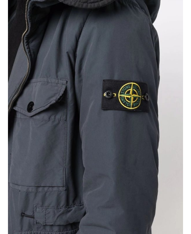 Spezial Madrid Stone Island 41131 David Light-TC With Micropile Hooded Jacket Dark Grey