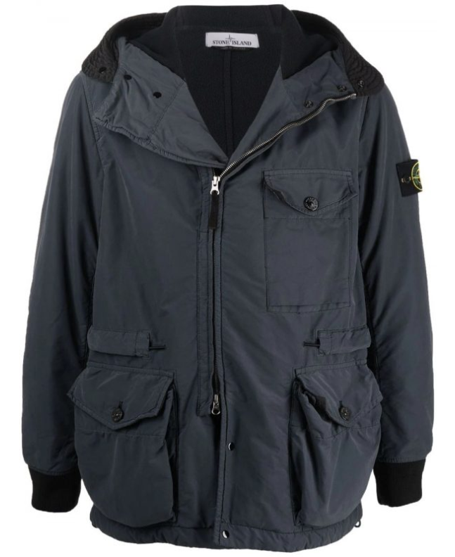 Spezial Madrid Stone Island 41131 David Light-TC With Micropile Hooded Jacket Dark Grey