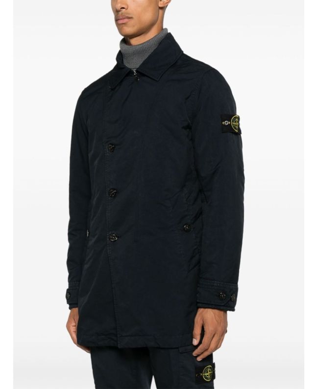 Spezial Madrid Stone Island 42149 David-TC With Primaloft® Insulation Technology Short Trench Coat Navy Blue