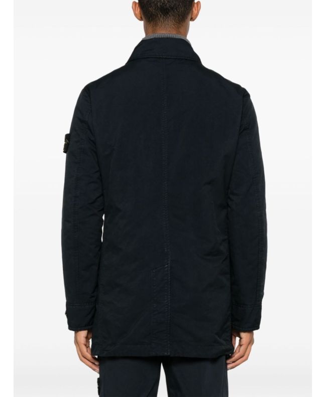 Spezial Madrid Stone Island 42149 David-TC With Primaloft® Insulation Technology Short Trench Coat Navy Blue