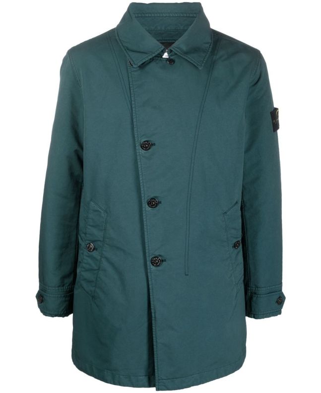spezial madrid Stone Island 42149 David-TC with Primaloft® Insulation Technology Short Trench Coat Petrol Green