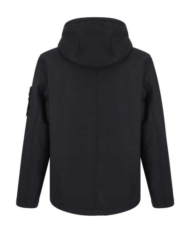 Spezial Madrid Stone Island 454F4 Wool Nylon Flannel Ghost Piece Jacket Navy Blue