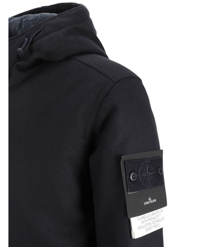 Spezial Madrid Stone Island 454F4 Wool Nylon Flannel Ghost Piece Jacket Navy Blue