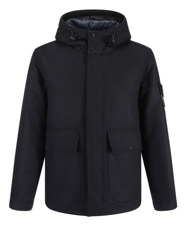 spezial madrid Stone Island 454F4 Wool Nylon Flannel Ghost Piece Jacket Navy Blue