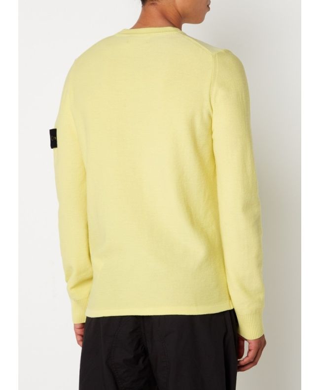 Spezial Madrid Stone Island 526A1 Stretch Wool Crewneck Lemon