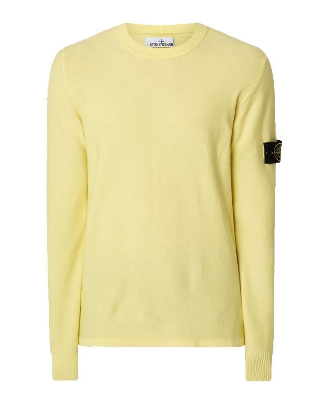 spezial madrid Stone Island 526A1 Stretch Wool Crewneck Lemon