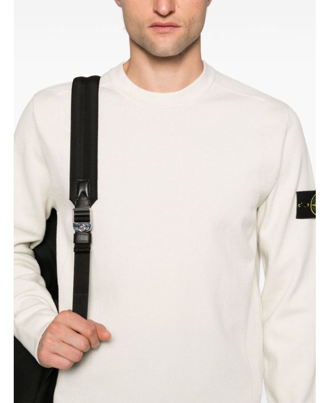 Spezial Madrid Stone Island 526A1 Stretch Wool Crewneck Stucco