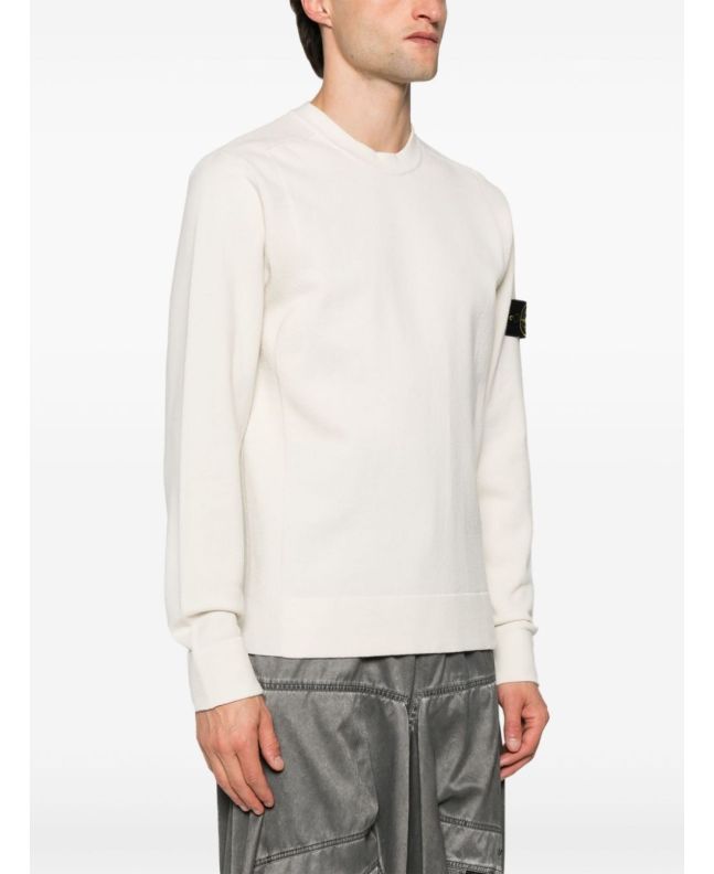 Spezial Madrid Stone Island 526A1 Stretch Wool Crewneck Stucco