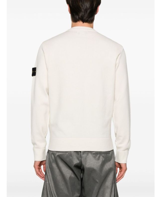 Spezial Madrid Stone Island 526A1 Stretch Wool Crewneck Stucco