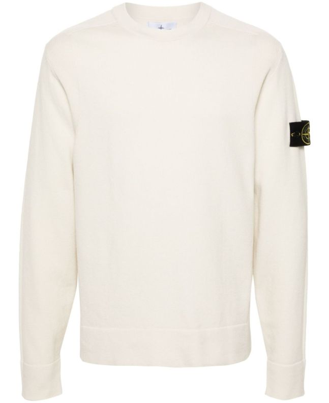 spezial madrid Stone Island 526A1 Stretch Wool Crewneck Stucco