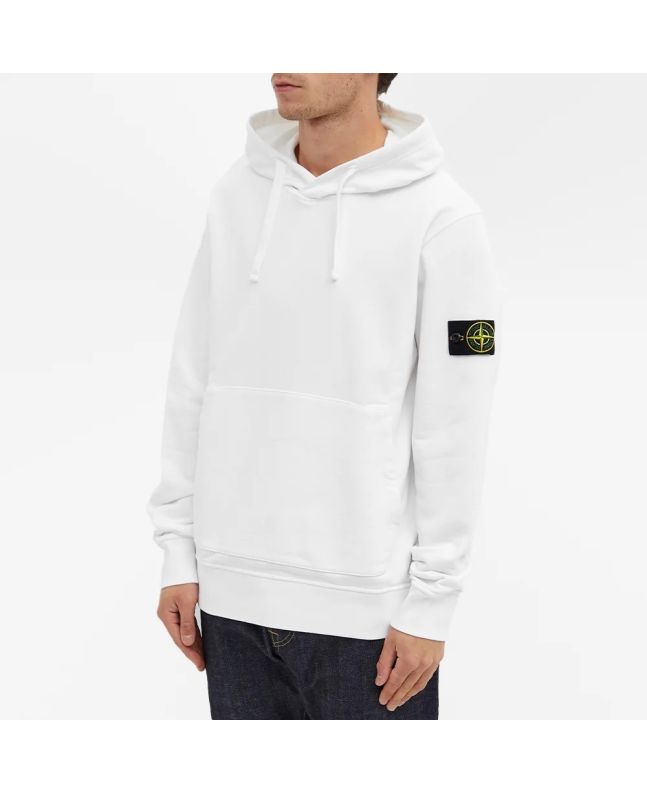 Spezial Madrid Stone Island 64151 Garment Dyed Popover Hoody White