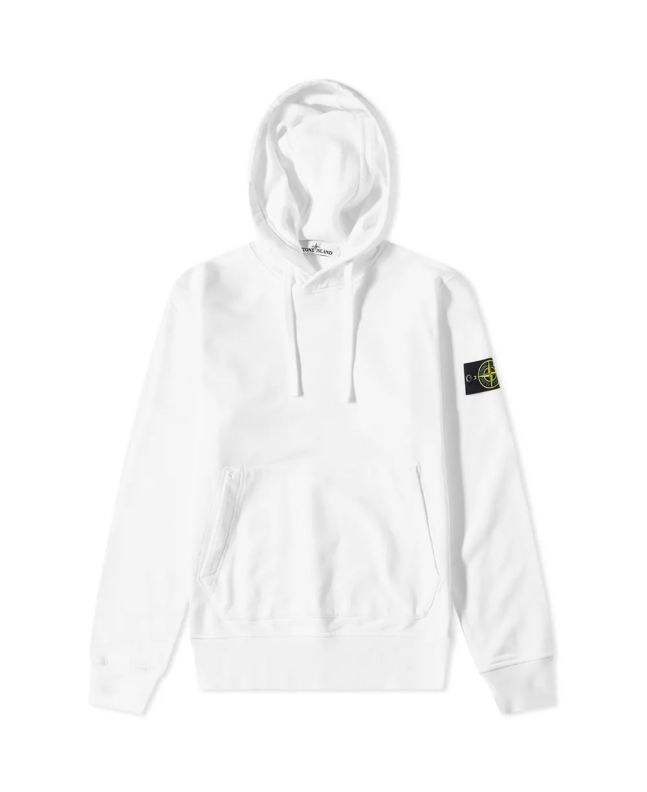 spezial madrid Stone Island 64151 Garment Dyed Popover Hoody White
