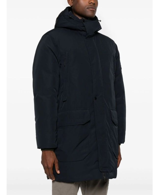 Spezial Madrid Stone Island 70726 Polyester Micro Twill Down Parka Navy Blue
