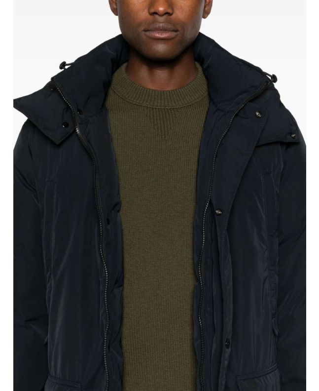 Spezial Madrid Stone Island 70726 Polyester Micro Twill Down Parka Navy Blue