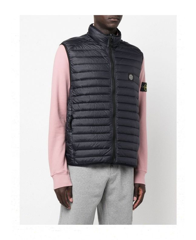 Spezial Madrid Stone Island G0224 Patch Nylon Down Gilet Navy Blue