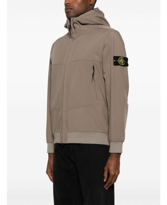 Spezial Madrid Stone Island Q0322 Soft Shell-R_E.DYE® Recycled Polyester Jacket Walnut