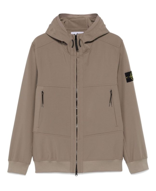 spezial madrid Stone Island Q0322 Soft Shell-R_E.DYE® Recycled Polyester Jacket Walnut