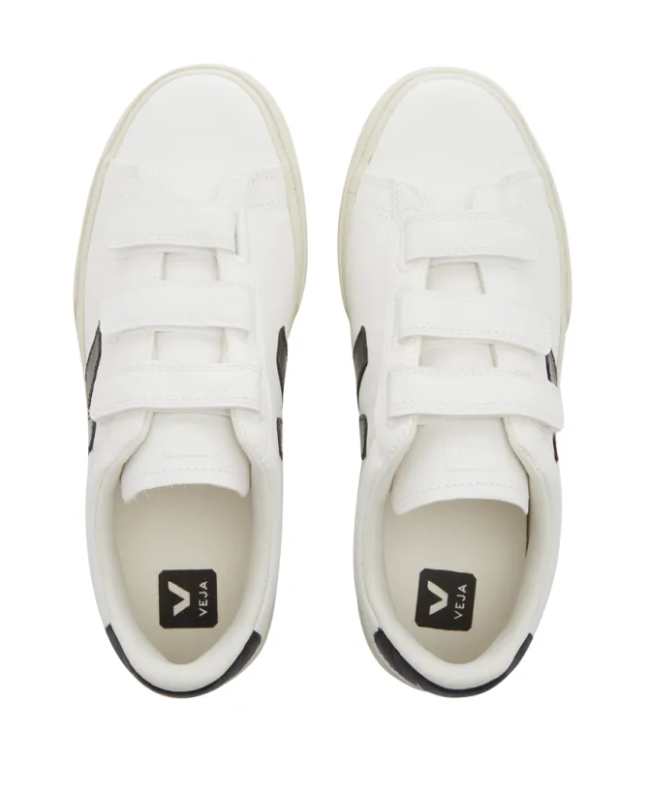 Spezial Madrid Veja Recife Velcro Leather Sneaker White & Black