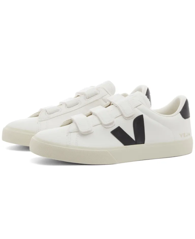 spezial madrid Veja Recife Velcro Leather Sneaker White & Black