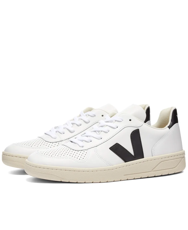 spezial madrid Veja V-10 Leather Basketball Sneaker White & Black
