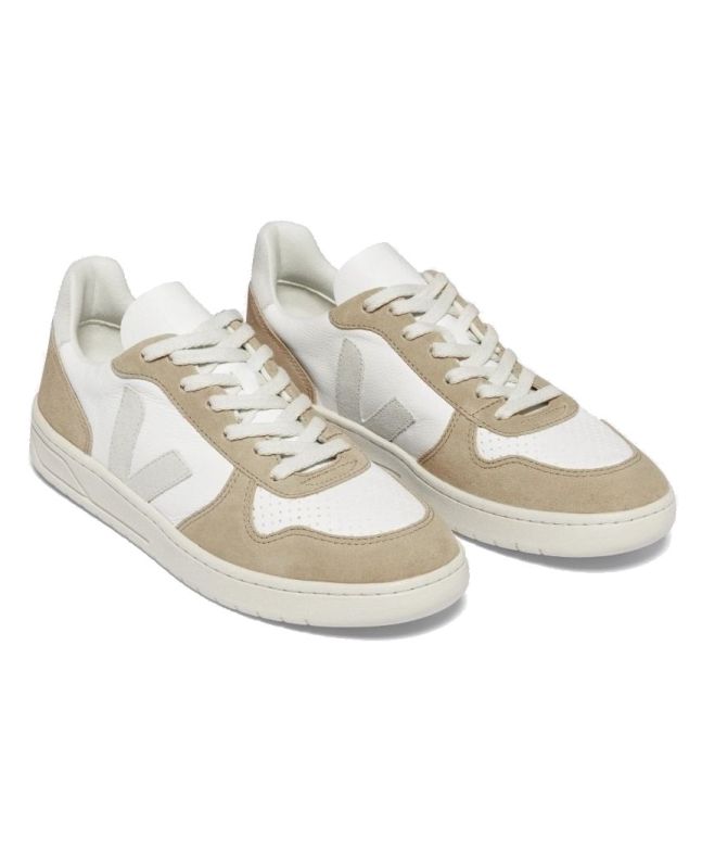 Spezial Madrid Veja V-10 Leather Sneaker White Natural & Sahara