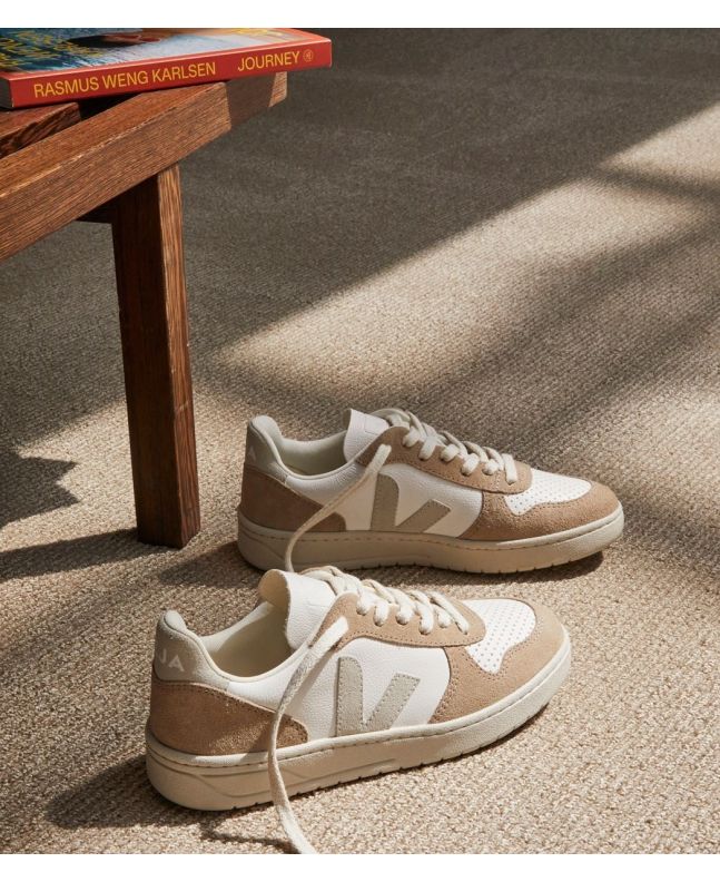 Spezial Madrid Veja V-10 Leather Sneaker White Natural & Sahara