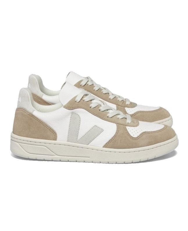 spezial madrid Veja V-10 Leather Sneaker White Natural & Sahara