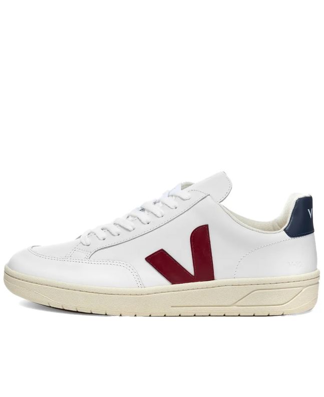 Spezial Madrid Veja V-12 Leather Sneaker White Burgundy & Navy