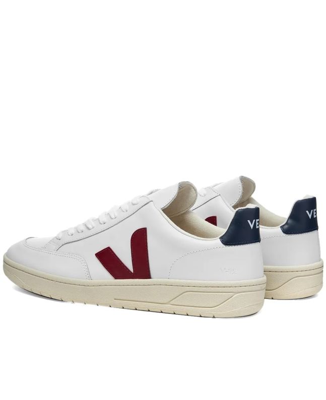 Spezial Madrid Veja V-12 Leather Sneaker White Burgundy & Navy
