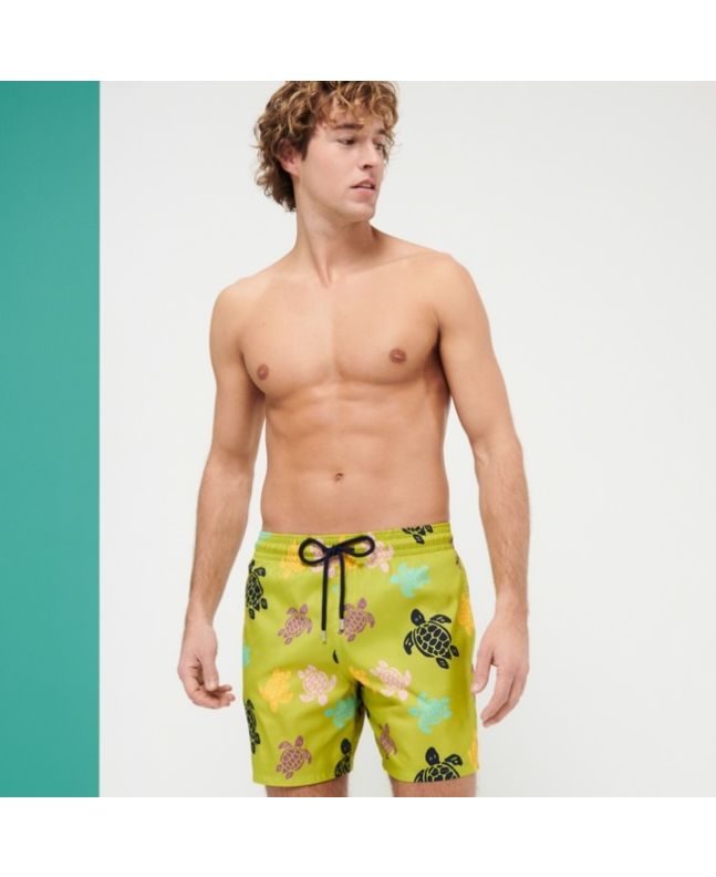 Spezial Madrid Vilebrequin Mahina Swin Short Ultra-light & Packable Ronde Des Tortues Multicolore Matcha & Green
