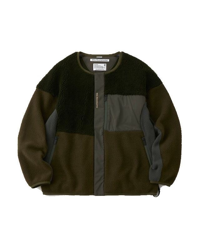 Spezial Madrid White Mountaineering Gore-Tex Infinium Patchwork Boa No Collar Jacket Khaki
