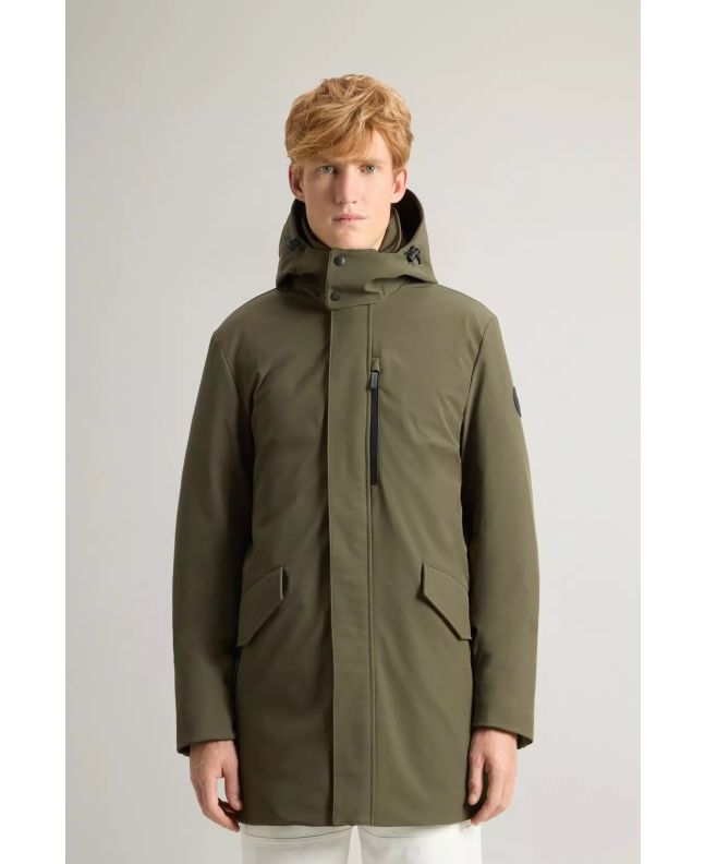 Spezial Madrid Woolrich Barrow Mac Soft Shell Coat Dark Green