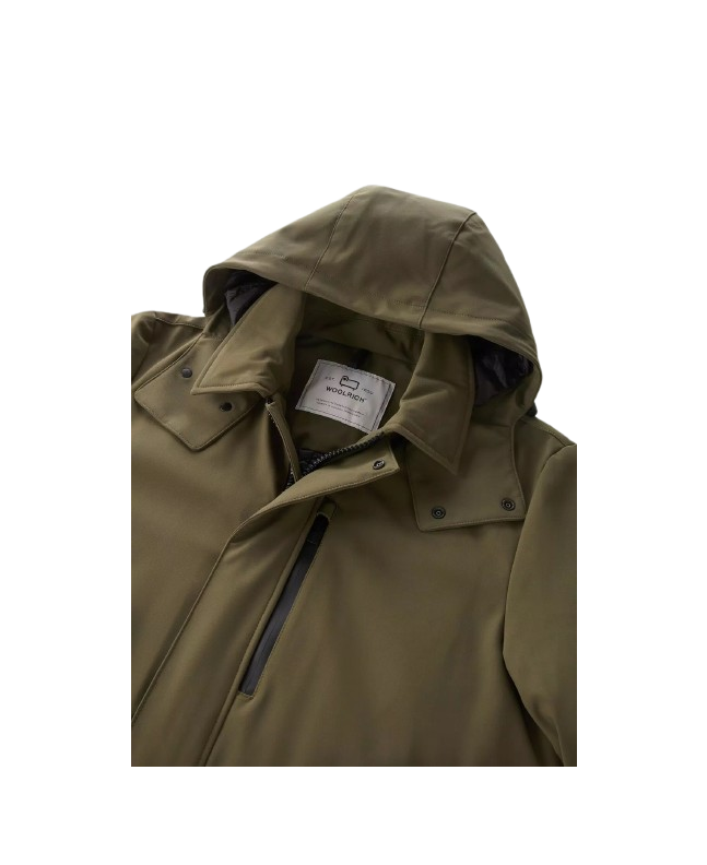 Spezial Madrid Woolrich Barrow Mac Soft Shell Coat Dark Green