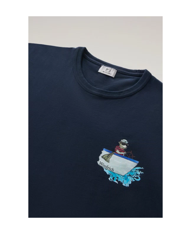 Spezial Madrid Woolrich Male Animated Sheep Cotton Tee Melton Blue