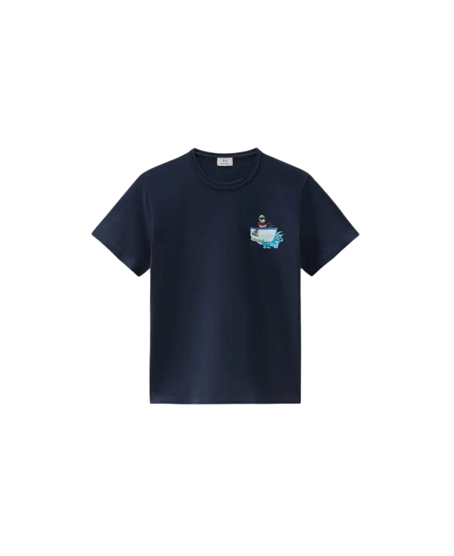spezial madrid Woolrich Male Animated Sheep Cotton Tee Melton Blue